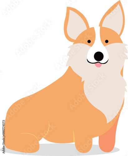 Pembroke Welsh Corgi Puppy Sitting Side View