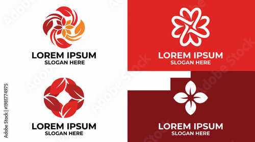 This image showcases four distinct logo designs, each featuring unique patterns and styles, perfect for modern branding and marketing needs for various businesses and niches.