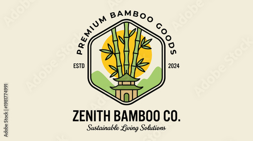 A captivating logo for Zenith Bamboo Co, featuring bamboo aesthetics and an elegant design that emphasizes sustainable living and premium, eco-friendly products.