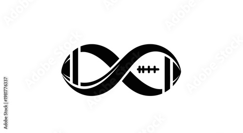 American football infinity symbol logo design.