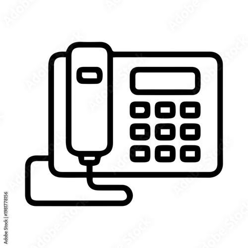 Telephone icon on white background