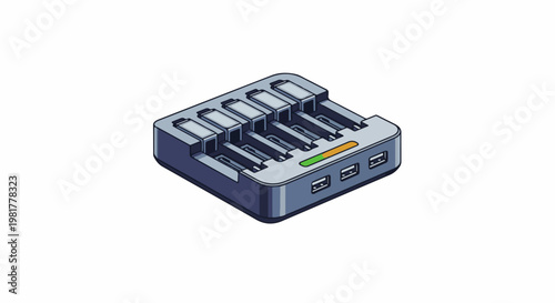 Multi-slot battery charging hub with indicator lights