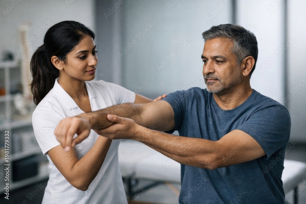 Obraz premium Physical therapy session with therapist.