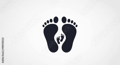 Parent and child footprints, symbolizing guidance and growth