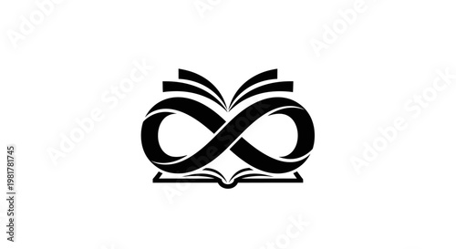 Infinity symbol made from an open book.