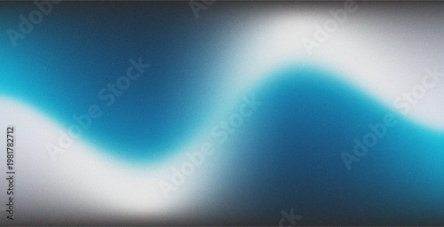 Abstract Grainy Gradient Background with Blue and White Fluid Wave Shapes and High Noise Texture