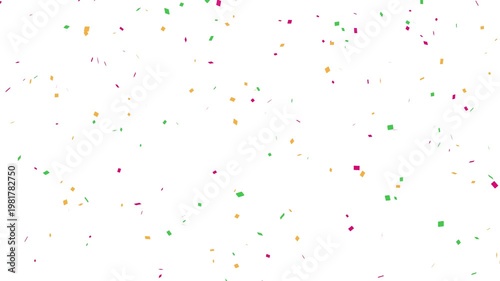 colorful multicolor confetti falling animation, 4k loopable overlay with alpha channel. festive party confetti falling loop choroma key.