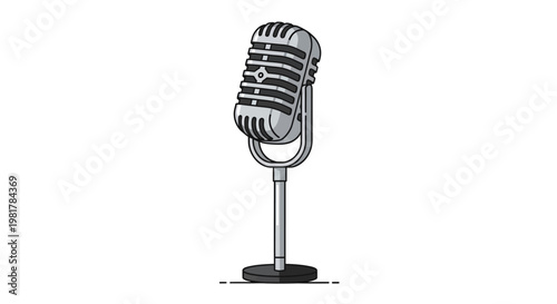 Truman speaks on a historic Day with a vintage microphone