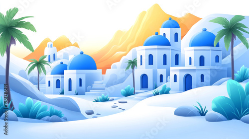 White building with blue dome