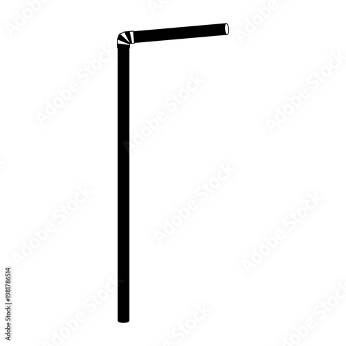 Simple plastic straw icon, party tube drink equipment symbol, vector illustration .
