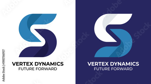 A sophisticated logo representing Vertex Dynamics, featuring geometric shapes in blue and white, signifying innovation and a forward-thinking approach to business.