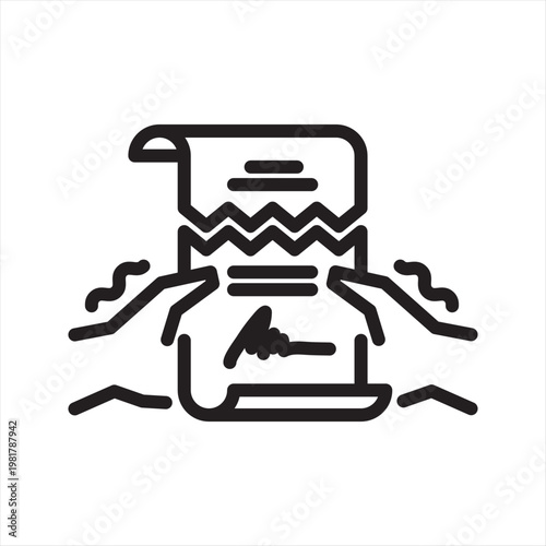 Termination Letter Anxiety Line Icon - Job Notice Stress