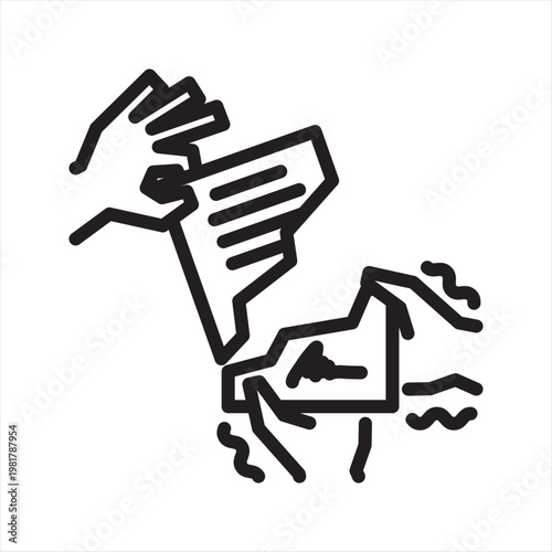 Termination Letter Anxiety Line Icon - Job Notice Stress