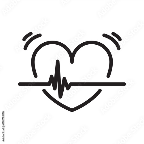 Rapid Heartbeat Line Icon - Anxiety Cardiac Symptom