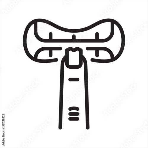 Nail Biting Line Icon - Anxiety Nervous Habit