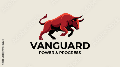 This powerful red bull illustration embodies strength and progress, making it ideal for businesses and organizations representing power, ambition, and determination.