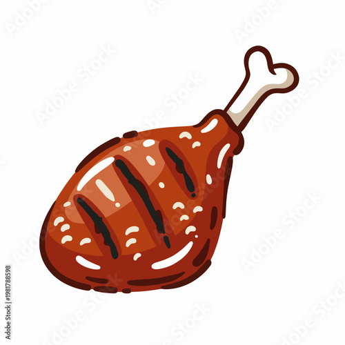 A close-up view of a grilled meat piece with a shiny glaze, emphasizing its appetizing look, perfect for food lovers seeking culinary delights and mouthwatering recipes.