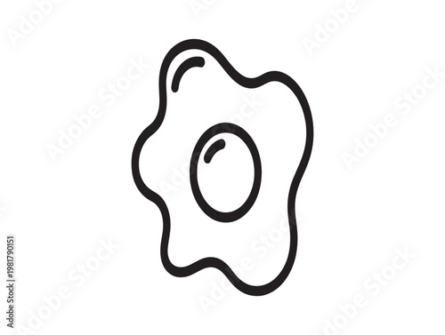 Simple line drawing of a fried egg a minimalist culinary illustration