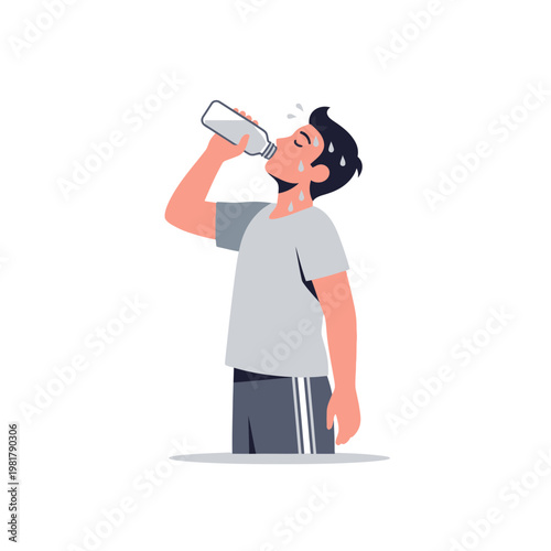 Man drinking water after exercise