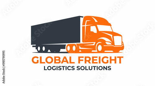 This image portrays a truck icon for global freight logistics solutions, representing transportation and delivery services, essential for shipping industries.