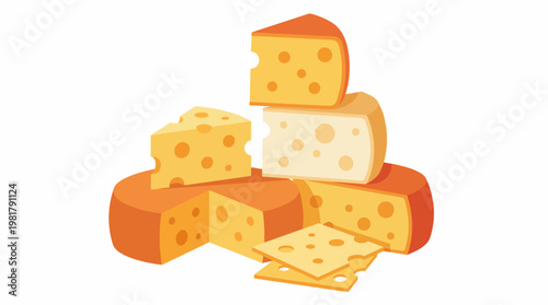 An artistic arrangement of assorted cheeses, showcasing their unique textures and colors, perfect for cheese lovers and culinary enthusiasts in food aesthetics.