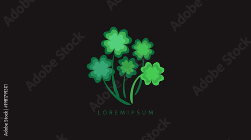 This logo features a delicate arrangement of clovers symbolizing good luck and nature, beautifully designed in vibrant green colors, embodying positivity and life.
