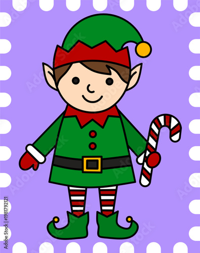 Elf Character Stamp Ephemera for Winter Scrapbooking