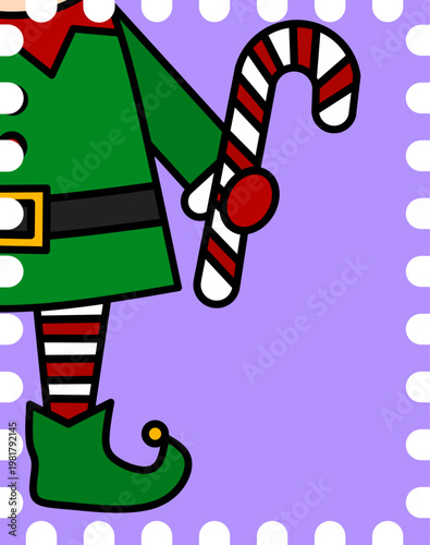 Vintage Style Christmas Elf Stamp for Holiday Junk Journals