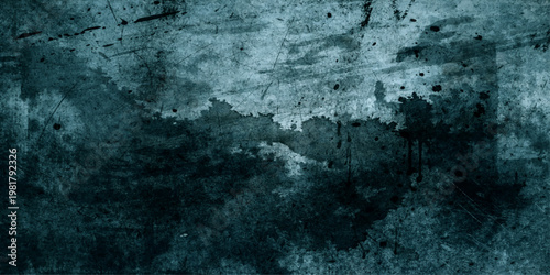 Blue grunge wall texture background with aged vintage distressed surface, rough concrete and paint patterns, dark weathered antique grungy wallpaper design, textured old dirty canvas style