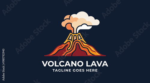 This stunning image captures the eruption of a volcano, featuring flowing lava and billowing smoke against a dramatic background, showcasing nature's raw power and beauty.