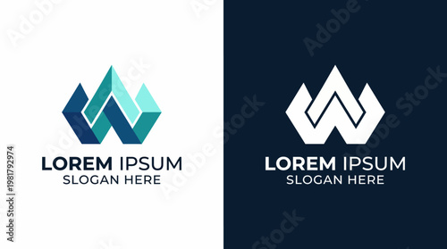 A dual-tone logo with a minimalist geometric design, suitable for branding in various industries where elegance and professionalism are key elements in visual identity.
