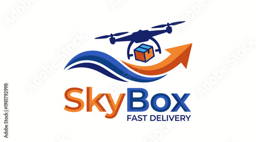Featuring a drone and delivery box, this logo encapsulates fast delivery services, symbolizing speed, efficiency, and innovation in modern logistics.