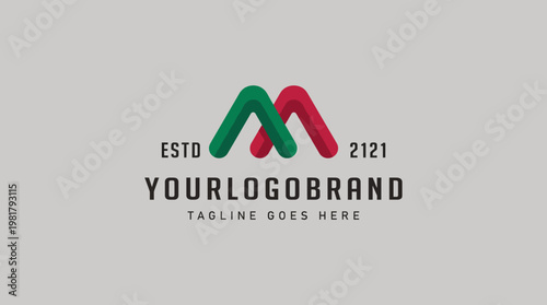An eye-catching logo featuring overlapping green and red geometric shapes representing modern branding. It combines creativity and professionalism for versatile business use.