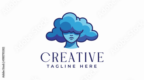 A unique illustration depicting a stylized cloud with a human face represents creativity and introspection, inviting viewers to ponder on imagination and thoughts.