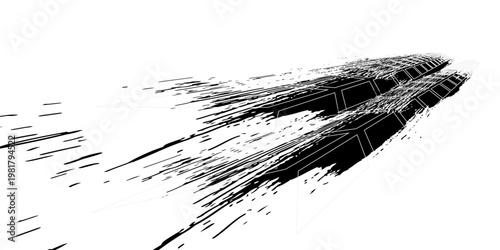 Abstract Futuristic Speed Lines with Perspective Motion Effect, Black and White Dynamic Technology Background”