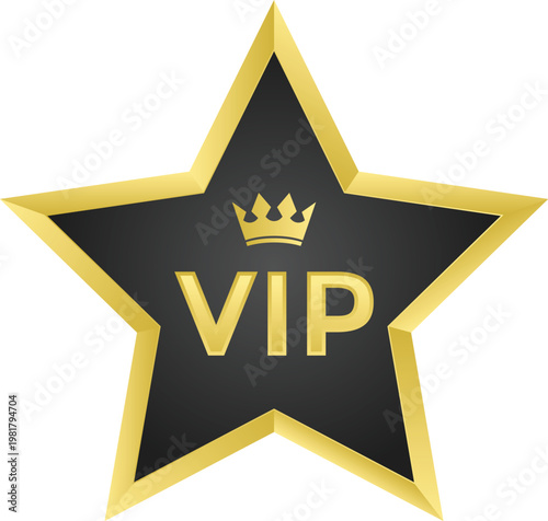 Elegant VIP Star Label for Exclusive Rewards and Status
