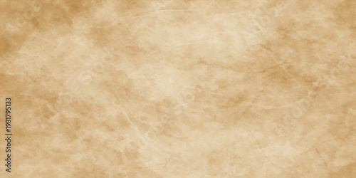 Vintage aged brown parchment paper texture background with grunge worn antique paper surface and dirty textured retro blank sheet pattern for design and canvas use