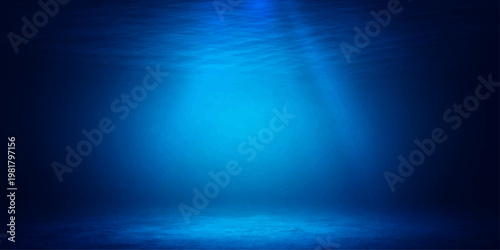 Abstract blue light rays underwater ocean design background wallpaper