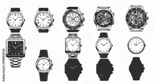 Men Luxury Wristwatch and Chronograph Design Set