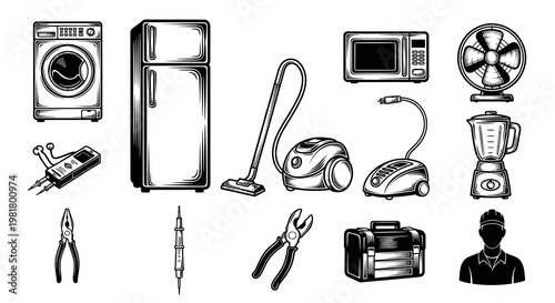 Household Appliances and Electrical Maintenance Equipment Set