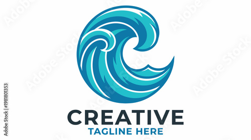 This dynamic image of stylized waves captures the essence of movement and creativity, making it ideal for branding in industries related to water, art, or dynamic design.