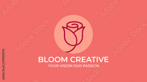This simple yet elegant rose logo represents beauty and creativity, perfect for businesses focused on passion and artistic vision, embodying a friendly aesthetic.