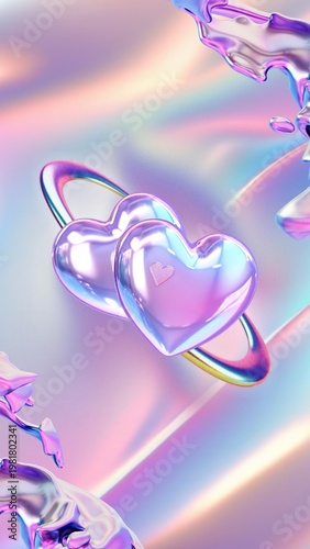 Pink Gradient Modern Hologram Phone Wallpaper 