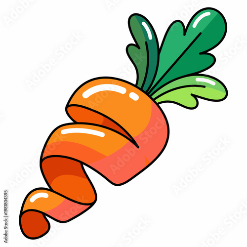 Featuring a colorful and whimsical design, this carrot illustrates a playful representation of healthy eating, combining vibrant colors and artistic flair for aesthetic appeal.