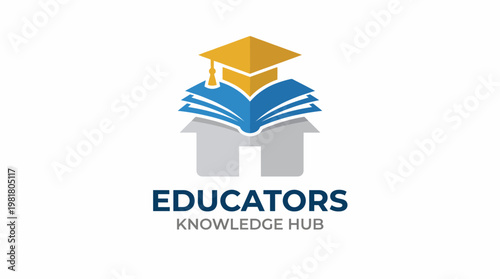 A logo featuring a stack of books and a graduation cap, symbolizing education and knowledge sharing. It conveys a professional and inviting atmosphere for educators.