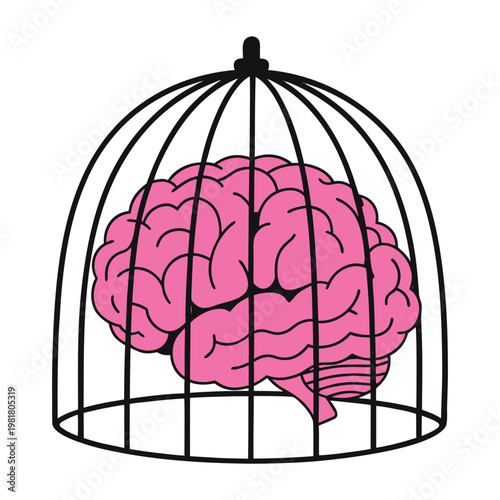 An isolated vector illustration of the human brain anatomy showcasing the cerebral organ and neurology for medical science and psychology.
