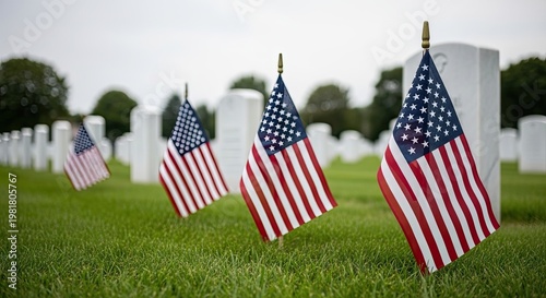 Honoring heroes a solemn memorial day scene with american flags at arlington national cemetery
