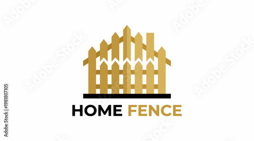 A sophisticated logo representing home fencing, featuring a stylish gate symbolizing protection, security, and warmth associated with one's personal space.