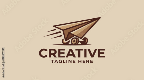 This logo features a stylized paper airplane with a dynamic design, symbolizing creativity, innovation, and the freedom of ideas taking flight in a playful manner.