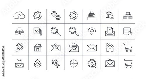 Set of modern flat icons for web and mobile design. Vector illustration